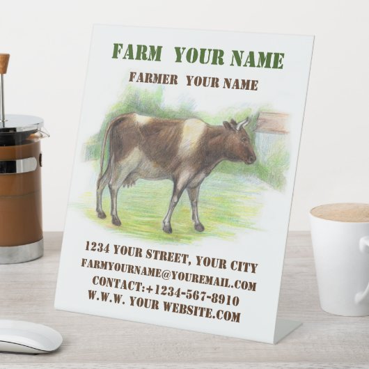 Signe De Table La ferme à la vache (In SItu)