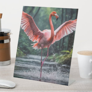 Signe De Table La grâce en vol : Le Flamant rose rose