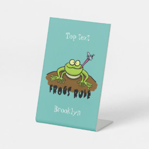 Signe De Table La grenouille règle drôle dessin de grenouille ver
