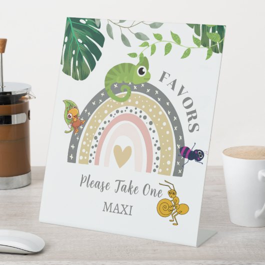 Signe De Table La Jungle Au-Dessus Du Baby shower Arc-En-Ciel Pri (In SItu)