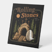 Signe De Table La Pierre A Été Roulée Il Est Vivant Pâques (Recto)