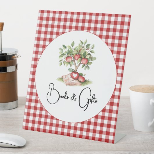 Signe De Table La pomme de notre plaque de papier Baby shower ocu (In SItu)