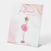Signe De Table La retraite te va bien ! Flamant rose en Basket (Recto)