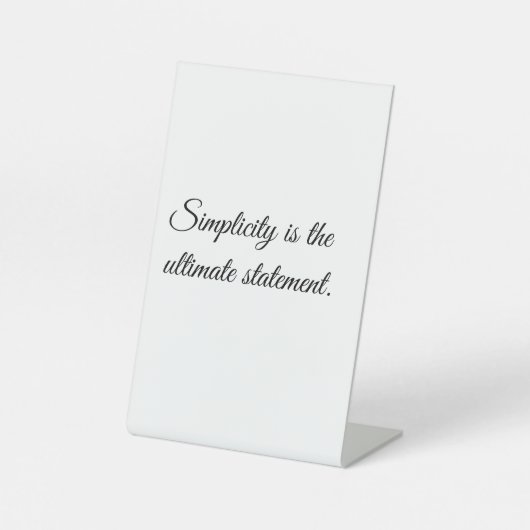 Signe De Table « La simplicité est la déclaration ultime » Modern (Recto)