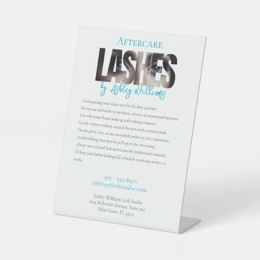 Signe De Table La typographie moderne "LASHER by" (Recto)