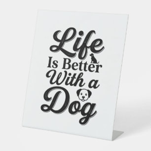 Signe De Table La vie est meilleure avec un chien vintage t-shirt