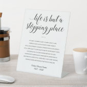 Signe De Table La Vie N'Est Qu'Un Lieu D'Arrêt Poème Chrétien (In SItu)