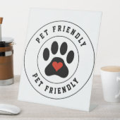 Signe De Table Label Amical Animaux avec patte coeur (In SItu)