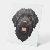 Signe De Table Labradoodle Chien noir (Recto)