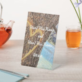 Signe De Table Lac Tahoe Blue Water Tree Heart Love (In SItu)