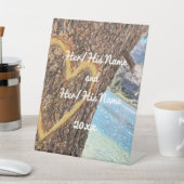 Signe De Table Lac Tahoe Blue Water Tree Heart Love (In SItu)