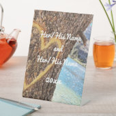 Signe De Table Lac Tahoe Blue Water Tree Heart Love (In SItu)