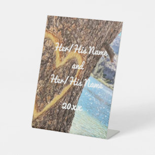 Signe De Table Lac Tahoe Blue Water Tree Heart Love