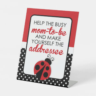 Signe De Table Ladybug adresse le Baby shower Enveloppe