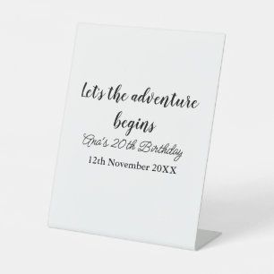 Signe De Table laisse l'aventure débuter 20e anniversaire ajouter
