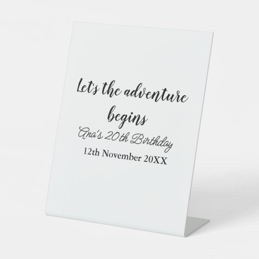 Signe De Table laisse l'aventure débuter 20e anniversaire ajouter (Recto)