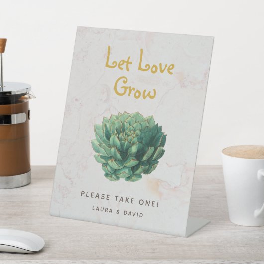 Signe De Table Laisser L'Amour Cultiver Les Succulents Botaniques (In SItu)