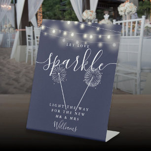 Signe De Table Laisser l'amour étinceler Marine Lumières à cordes