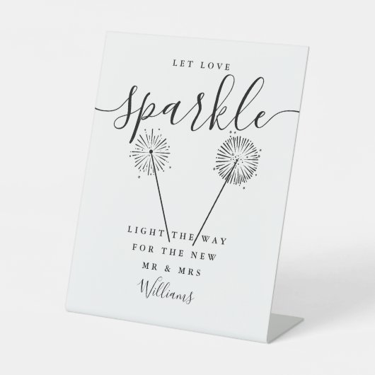 Signe De Table Laisser L'Amour Étinceler Noir Et Blanc Signature (Recto)