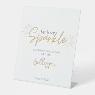 Signe De Table Laisser l'amour Sparkle Sparkler Envoyer