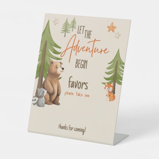 Signe De Table Laisser l'aventure commencer le Baby shower (Recto)