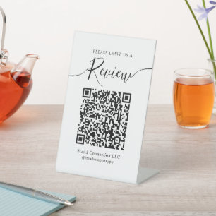 Signe De Table Laisser un examen personnalisé QR Code Entreprise