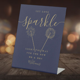 Signe De Table Laissez l'amour scintiller Signature en écriture c