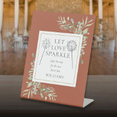 Signe De Table Laissez Love Sparkle Greenery Mariage en terre cui