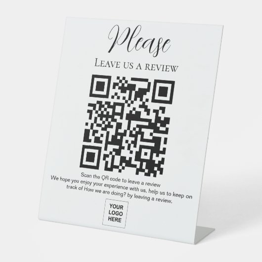Signe De Table Laissez-nous un avis sur le code QR (Recto)