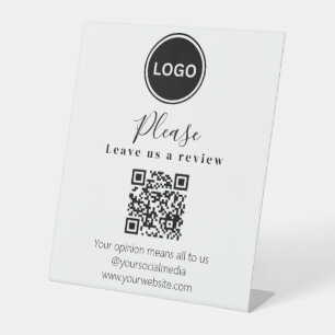 Signe De Table Laissez-nous un commentaire   Code QR Carte de vis