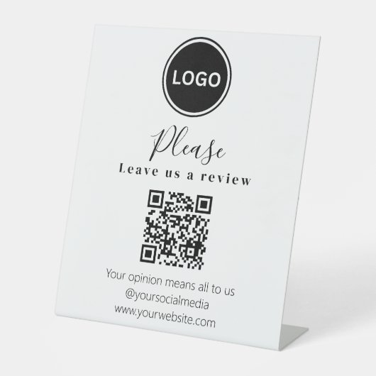 Signe De Table Laissez-nous un commentaire | Code QR Carte de vis (Recto)
