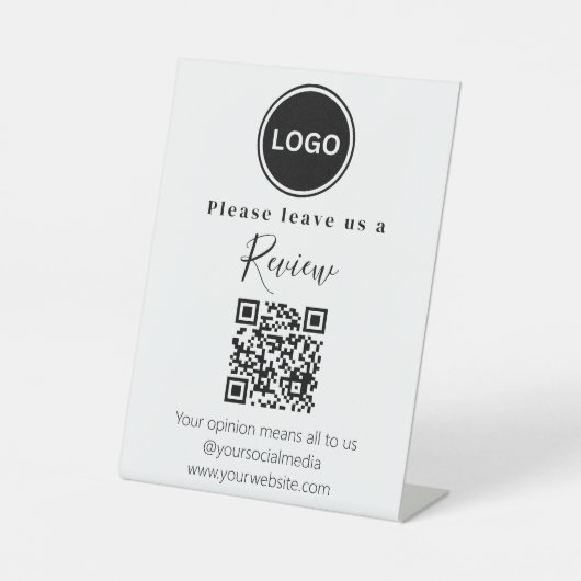 Signe De Table Laissez-nous un commentaire du code QR (Recto)