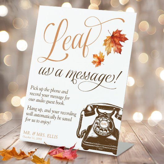 Signe De Table Laissez-nous un message Livre d'or audio Mariage d