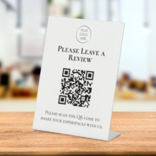 Signe De Table Laissez un avis sur l'entreprise Code QR de rétroa