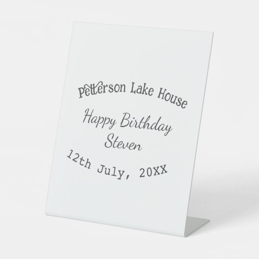 Signe De Table Lake house plage heureux anniversaire ajouter nom  (Recto)