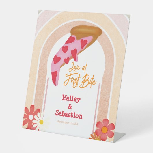 Signe De Table L'Amour À La Réception De Mariage De Première Pizz (Recto)