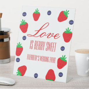 Signe De Table L'amour est Berry Fête des mariées de fruits sucré