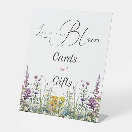 Signe De Table L'amour est dans la Fête des mariées fleurie Fleur (Recto)