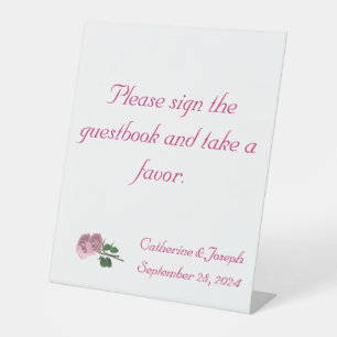 Signe De Table L'amour est dans le Mariage en fleur