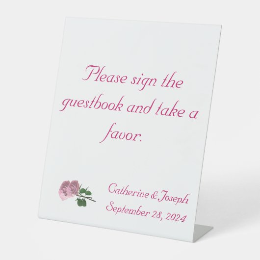 Signe De Table L'amour est dans le Mariage en fleur (Recto)