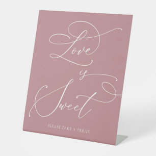 Signe De Table L'amour est doux Dusty Rose Minimaliste Mariage Si