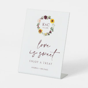 Signe De Table L'amour est doux Mariage d'automne Fête de mariage