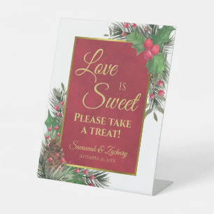 Signe De Table L'amour est doux Mariage Holly & Pine Prenez une f