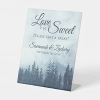 L'amour est doux Misty Blue Pine Trees Rustique Ma
