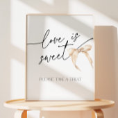 Signe De Table L'amour est doux Neutral Bow Fête des mariées noeu