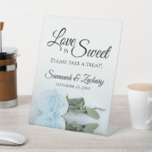 Signe De Table L'amour est doux Prenez un gâteau Dusty Blue Rose (In SItu)