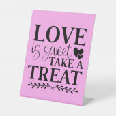 Signe De Table L'amour est doux, prenez une friandise (Recto)