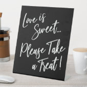 Signe De Table L'amour est doux, prenez une friandise ! Blanc sur (In SItu)