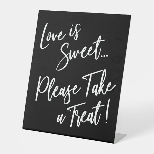 Signe De Table L'amour est doux, prenez une friandise ! Blanc sur (Recto)