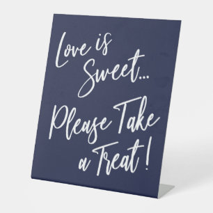 Signe De Table L'amour est doux, prenez une friandise ! Blanc sur